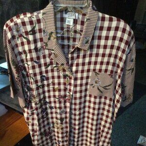 teddi Morning Glory Shirt & Skirt floral combo XLARGE vintage